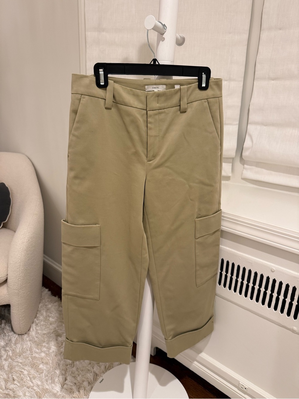 Vince Beige Khaki Straight-Leg Trousers